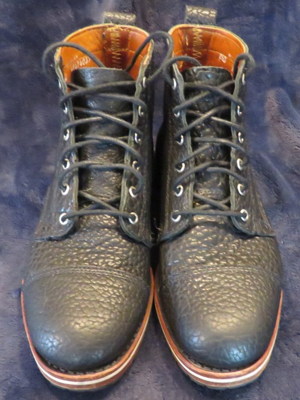 Men's Helm boots "The Marfa" pebbled leather sz 8.5 made in US